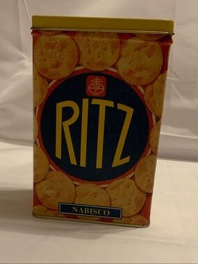 Nabisco Ritz Decorative Tin - Yellow and Red